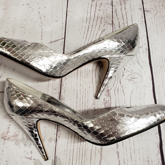 Neiman Marcus Silver Heels - Picture 3 of 8